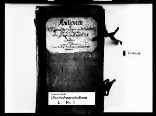 Audienzen vom 31. August 1733 bis 6.Januar 1740