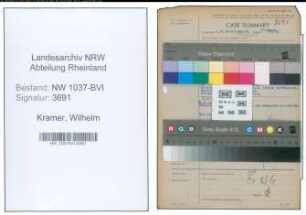 Entnazifizierung Wilhelm Kramer , geb. 14.08.1900 (Knappschaftsinspektor)
