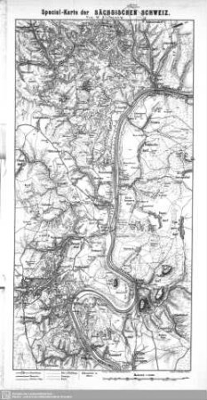 Karte. Special-Karte der Sächsischen Schweiz : Spezialkarte der Elbe von Pötzscha bis Herrnskretschen