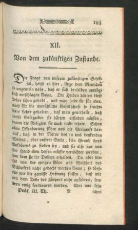 XII. Von dem zukünftigen Zustande