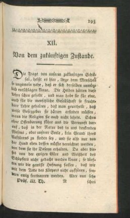 XII. Von dem zukünftigen Zustande