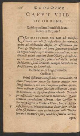 Caput VIII. De Ordine.