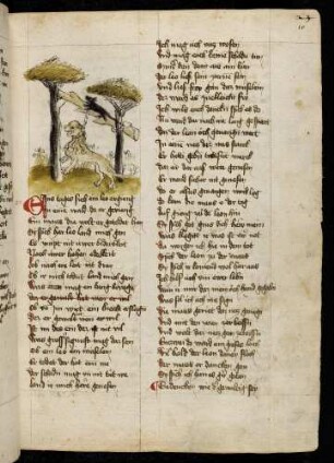 Löwe in einer Falle, Maus; (Vom dem Löwen und der Maus, Kapitel XXI nach Pfeiffer)