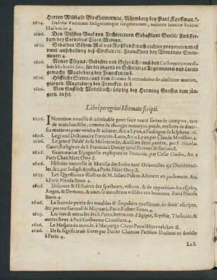 Libri peregrini Idiomate scripti.