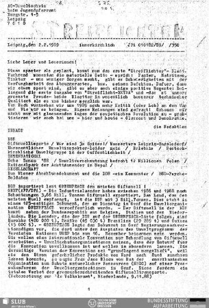 Liebe Leser und Leserinnen!