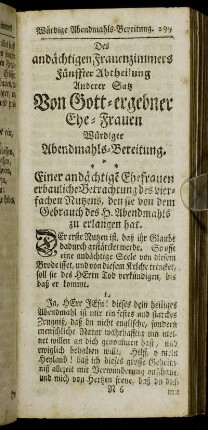 ...Anderer Satz von Gott-ergebner Ehe-Frauen Würdiger Abendmahls-Bereitung.