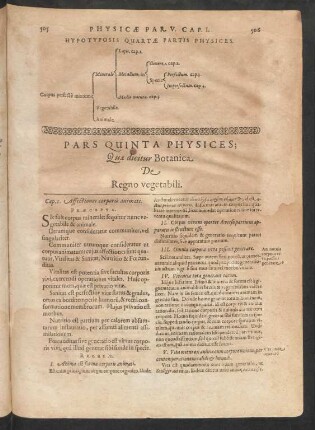 Pars Quinta Physices; Quae dicitur Botanica De Regno vegetabili.