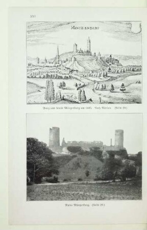 Burg und Stadt Münzenberg um 1605. Nach Merian