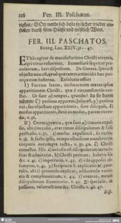 Fer. III. Paschatos. Evang. Luc. XXIV. 36-47