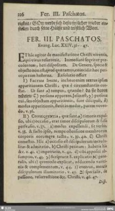 Fer. III. Paschatos. Evang. Luc. XXIV. 36-47