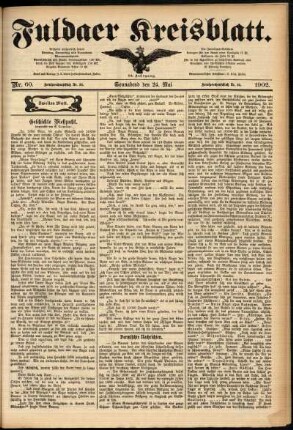 Zweite Ausgabe vom Samstag, den 24. Mai 1902.
