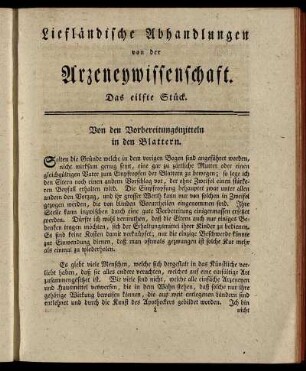 Das eilfte Stück. - Das funfzehnte Stück.