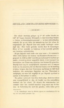 Het eiland Amboina en zijne bewoners