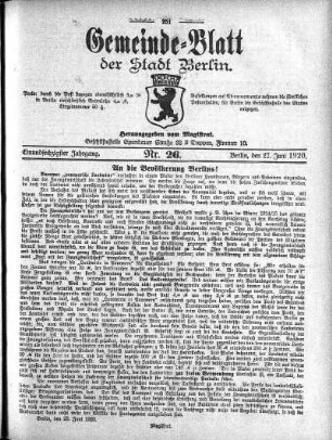 1920,26: Nr. 26, 27. Juni 1920
