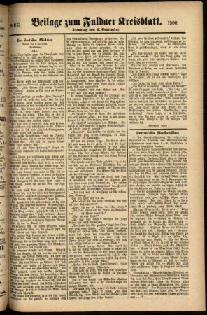 Zweite Ausgabe vom Dienstag, den 04. September 1900.