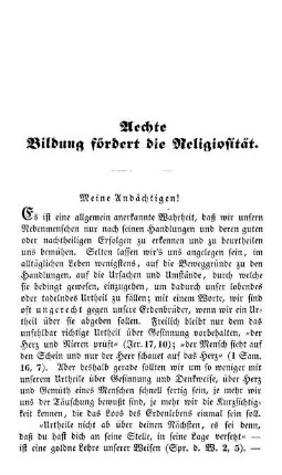 Aechte Bildung fördert die Religiosität.