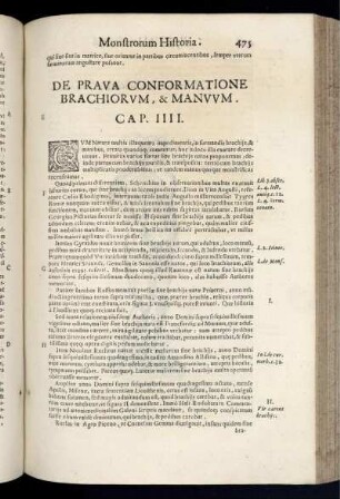 De Prava Conformatione Brachioum, & Manuum. Cap. IIII.