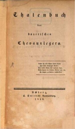 Thatenbuch der bayerischen Chevauxlegers