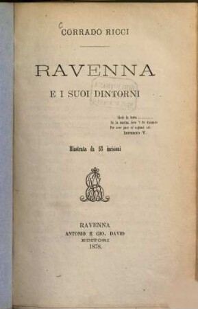 Ravenna e i suoi dintorni : Illustrata da 53 incisioni