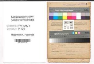 Entnazifizierung Heinrich Haarmann, geb. 24.10.1913 (Kaufm.Angestellter)