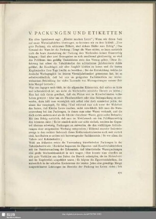 V. Packungen und Etiketten