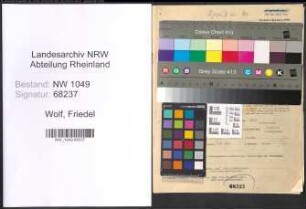 Entnazifizierung Friedel Wolf , geb. 30.06.1904 (Kauffrau)