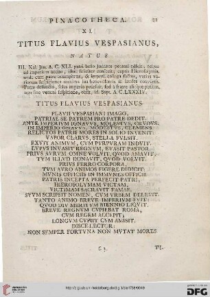 XI: Titus Flavius Vespasianus