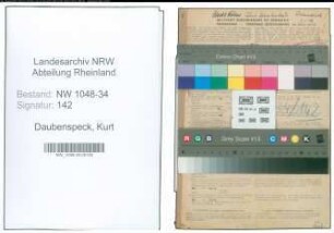 Entnazifizierung Kurt Daubenspeck , geb. 04.12.1906 (Arzt)