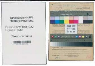 Entnazifizierung Julius Stehmans , geb. 24.09.1892 (Kaufmann)