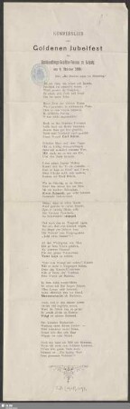Kommerslied zum goldenen Jubelfest des Buchhandlungs-Gehilfen-Vereins zu Leipzig am 6. Oktober 1883
