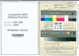 Entnazifizierung Heinrich Winkelheck , geb. 17.01.1894 ()