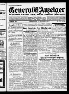 General-Anzeiger für Oberhausen, Sterkrade, Osterfeld und das nordwestliche Industriegebiet. 1921-1930