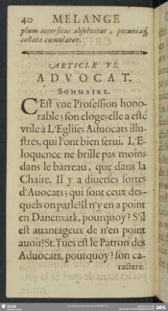 Article VI. Advocat