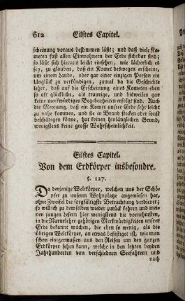 Eilftes Capitel. Von dem Erdkörper insbesondre.