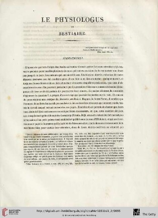 Le Physiologus ou bestiaire