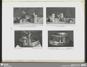 Silbernes Teeservice, Griffe und Knopf aus Ebenholz