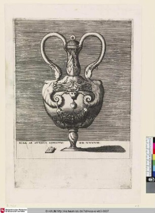 [Vase à deux anses dont le corps est orné au milieu d'une tête de boeuf; Vase with the Head of a Bull; Vase mit dem Kopf eines Stiers]