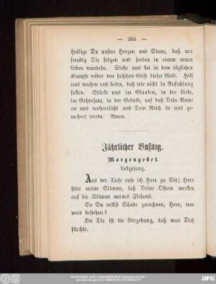 Jährlicher Bußtag.