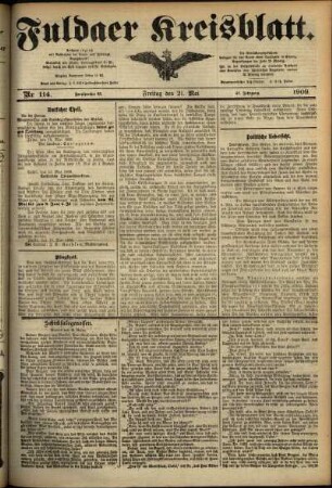 Ausgabe vom Freitag, den 21. Mai 1909.