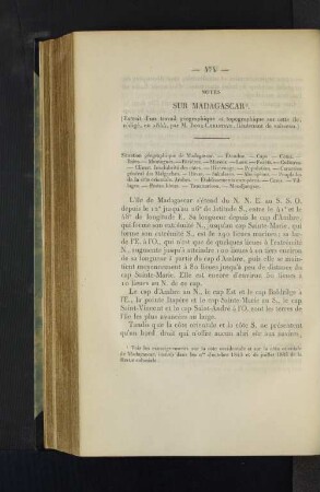 Notes sur Madagascar.