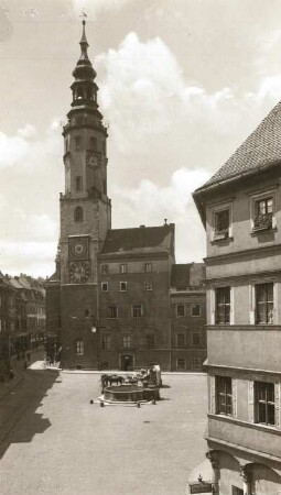 Altes Rathaus : Görlitz, Blick über den Untermarkt auf das alte Rathaus