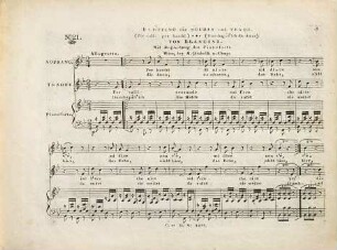 Duettino für Sopran und Tenor : Per valli per boschi ; Durchspäh' ich die Auen ; mit Begl. d. Pianoforte