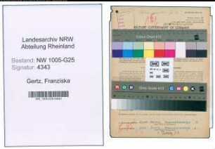 Entnazifizierung Franziska Gertz , geb. 16.04.1911 (Kauffrau)
