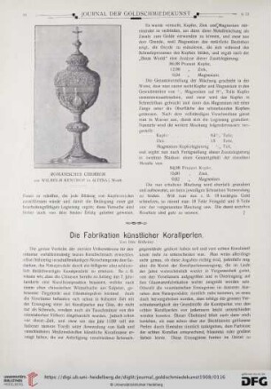 Die Fabrikation künstlicher Korallperlen