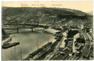 Aussig. Blick ins Elbtal mit Ferdinandshöhe