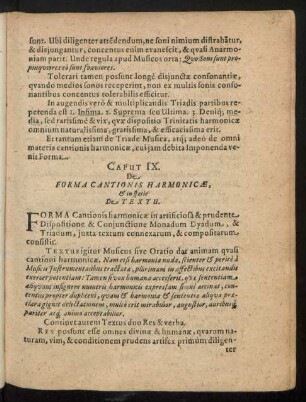 Caput IX. De Forma Cantionis Harmonicae, & in specie De Textu.