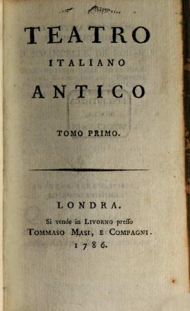 Teatro Italiano Antico, 1