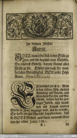 Leichenpredigt : Eine rechte Eusebia, und Gottselige Wittwe. Antritt, Leichtext, Eingang, Abhandlung, Gebrauch