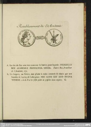 Retablissement de l´Academie