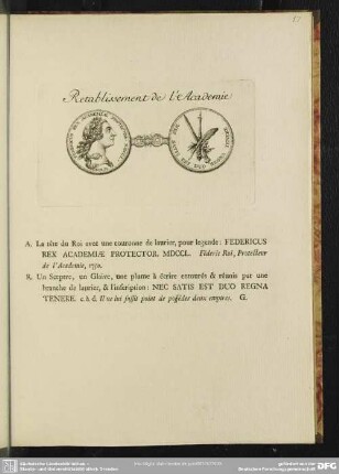 Retablissement de l´Academie